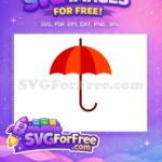 Free Red Orange Umbrella Free Rain Protection Essential Free SVG - Instant Download