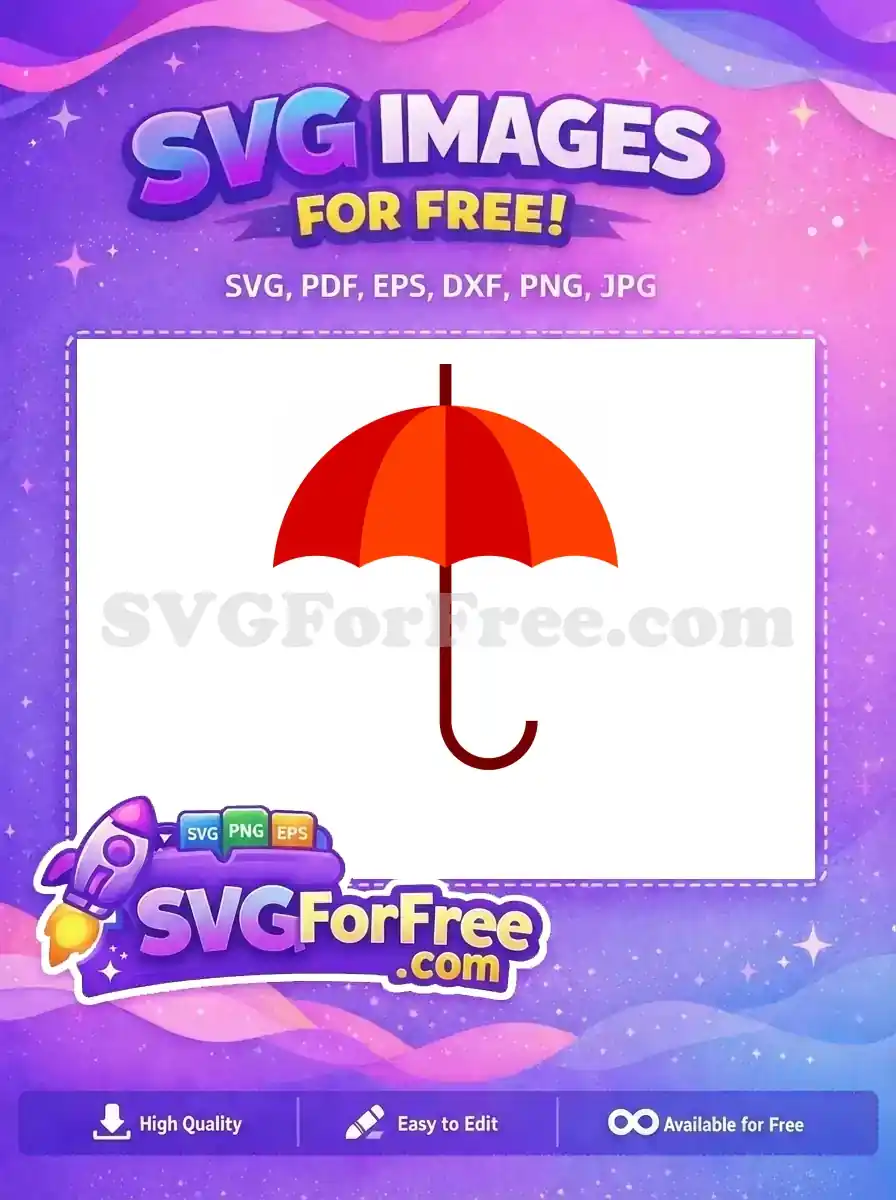 Free Red Orange Umbrella Free Rain Protection Essential Free SVG
