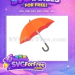 Free Orange and Red Free Umbrella Simple Free SVG - Instant Download