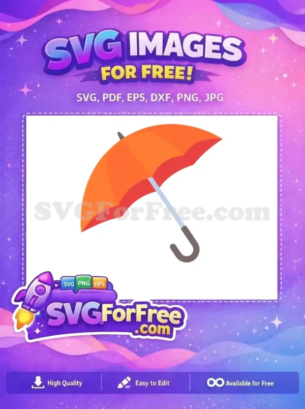 Free Orange and Red Free Umbrella Simple Free SVG