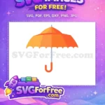 Free Orange Umbrella Free Weather Protection Simple Free SVG - Instant Download