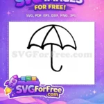 Free Umbrella Silhouette Free Rain Protection Design Free SVG - Instant Download