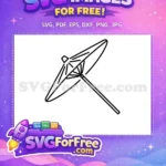 Free Simple Line Free Asian Umbrella Parasol Fashion Free SVG - Instant Download