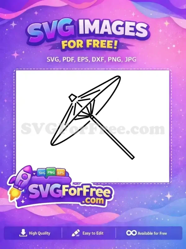 Free Simple Line Free Asian Umbrella Parasol Fashion Free SVG