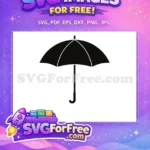 Free Black Umbrella Free Rain Protection Rainy Free SVG - Instant Download