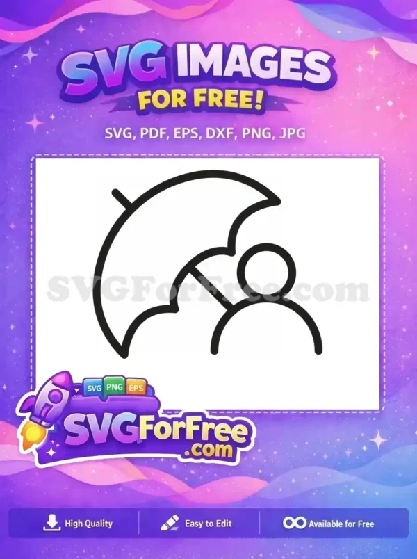 Free Stick Figure Free Umbrella Protection Silhouette Free SVG