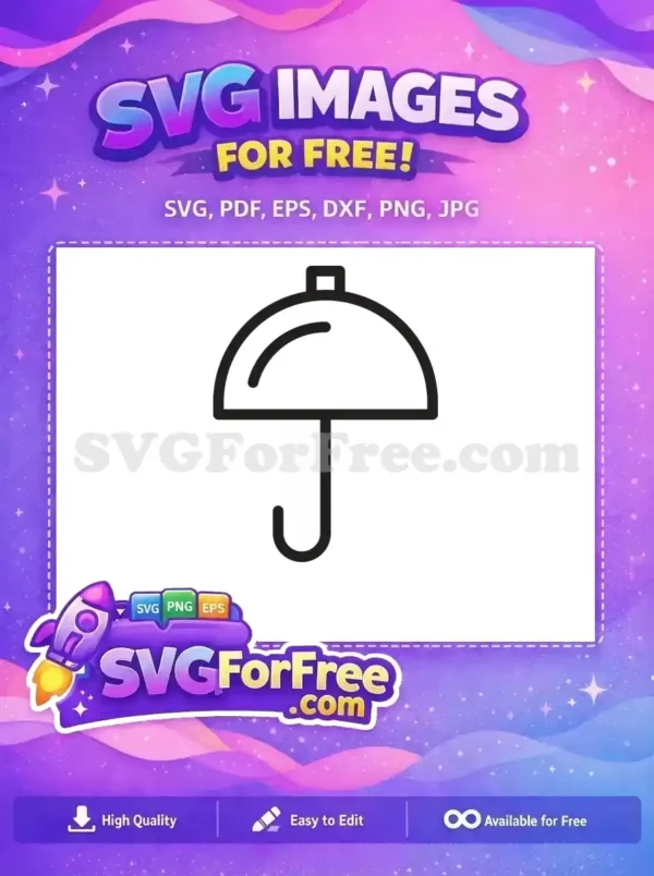 Free Black Outline Umbrella Free Simple Icon Rain Free SVG
