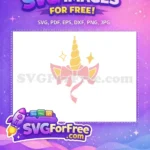 Free Pink Bow Free Golden Horn Magical Free Unicorn SVG - Instant Download