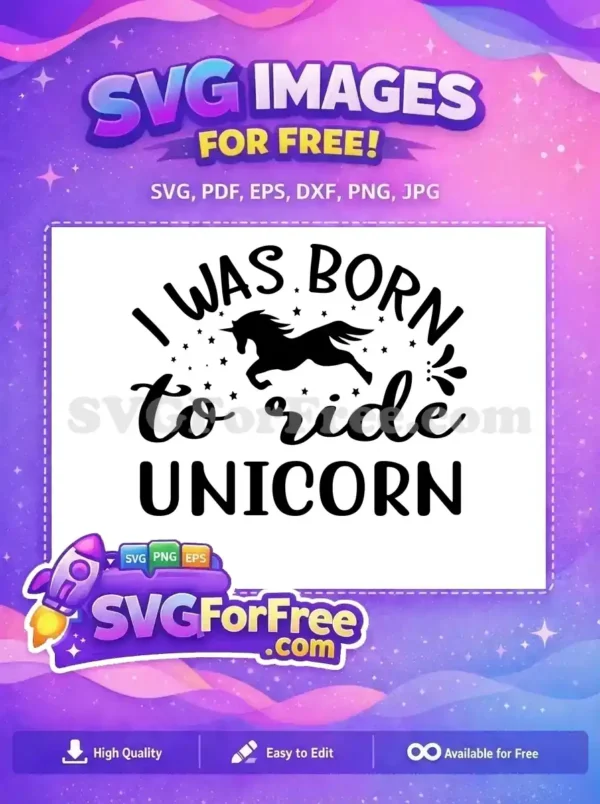 Free Stars Unicorn Free Ride Quote Free Unicorn SVG