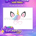 Free Heart Glasses Free Pastel Mane Unicorn Free SVG - Instant Download