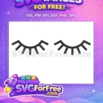 Free Closed Eyelashes Free Unicorn Eyes Black Free SVG - Instant Download