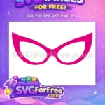 Free Hot Pink Cat Eye Free Retro Glasses Free SVG - Instant Download