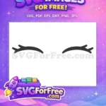 Free Eyelash Unicorn Free Cartoon Black Eyes Free SVG - Instant Download