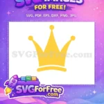 Free Golden Yellow Crown Free Simple Design One Free SVG - Instant Download