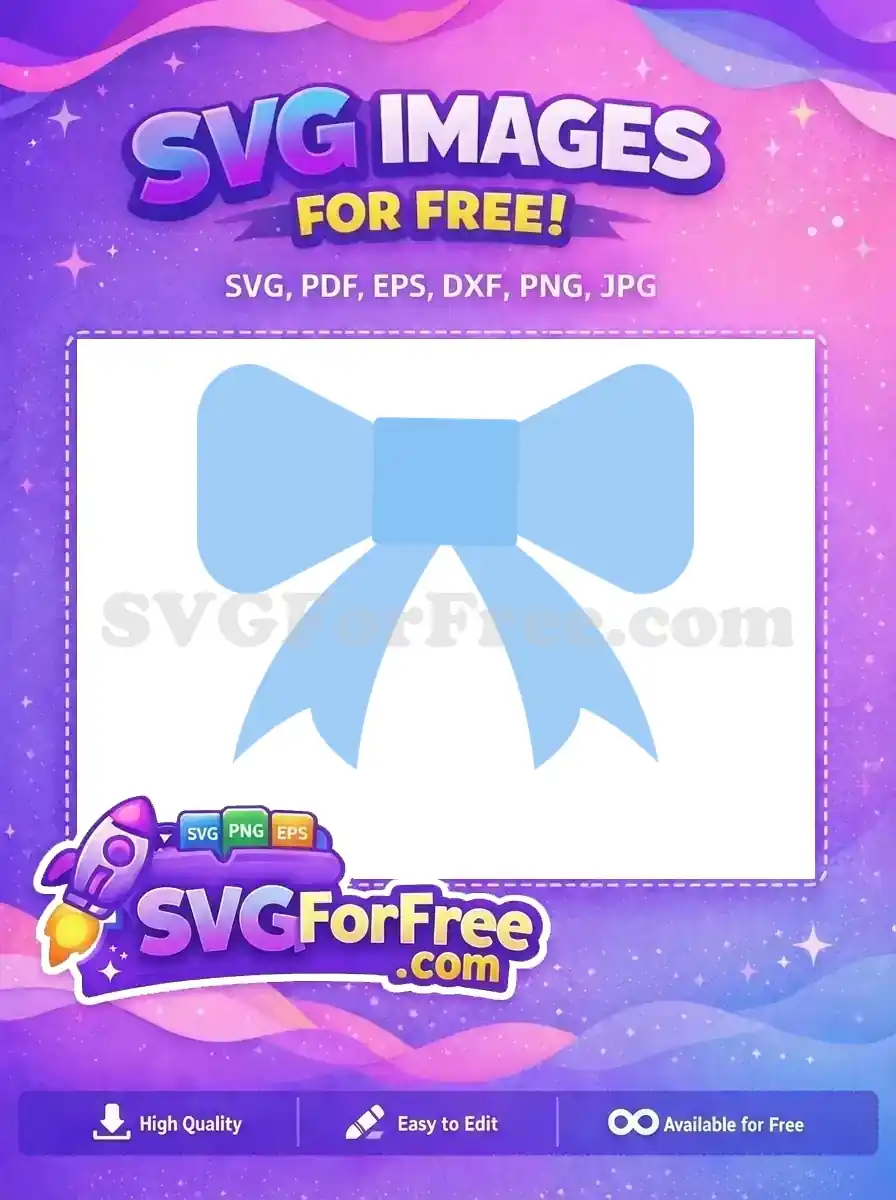 Free Light Blue Bow Free Ribbon Element Design Free SVG