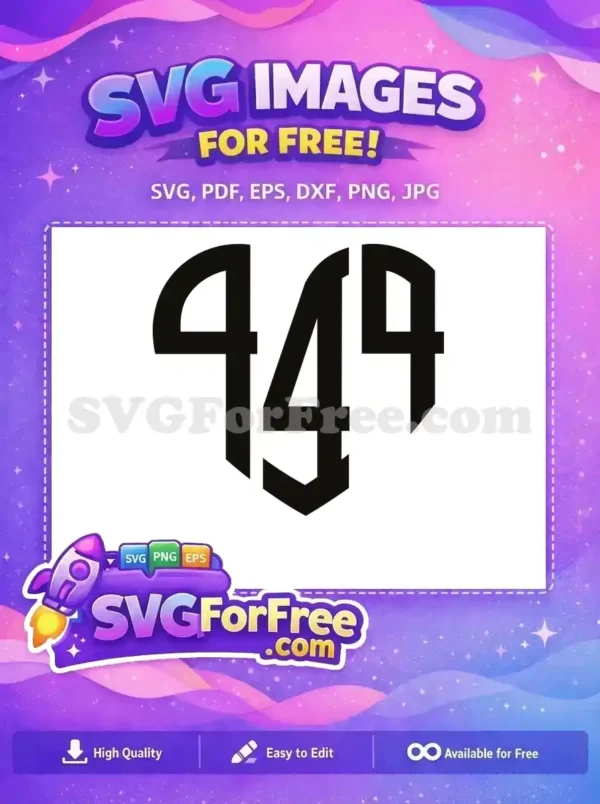 Free Number Four Free Monogram Initial Number 4 Free SVG