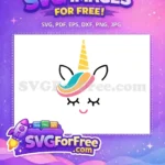 Free Sleeping Eyes Free Rainbow Mane Magical Unicorn Free SVG - Instant Download