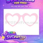 Free Pink Heart Glasses Free Cute Girly Free SVG - Instant Download