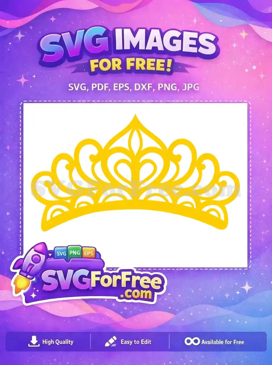 Free Golden Princess Crown Free Tiara Design Free SVG