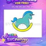 Free Teal Rocking Free Blue Mane Unicorn Free SVG - Instant Download