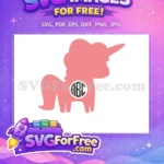 Free Pink Unicorn Free ABC Letter Monogram Free SVG - Instant Download
