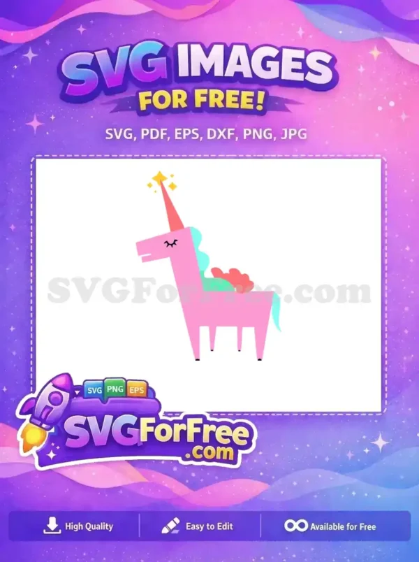 Free Sparkling Horn Free Pink Turquoise Unicorn Simple Free SVG Free Sparkling Horn Free Pink Turquoise Unicorn Simple Free SVG