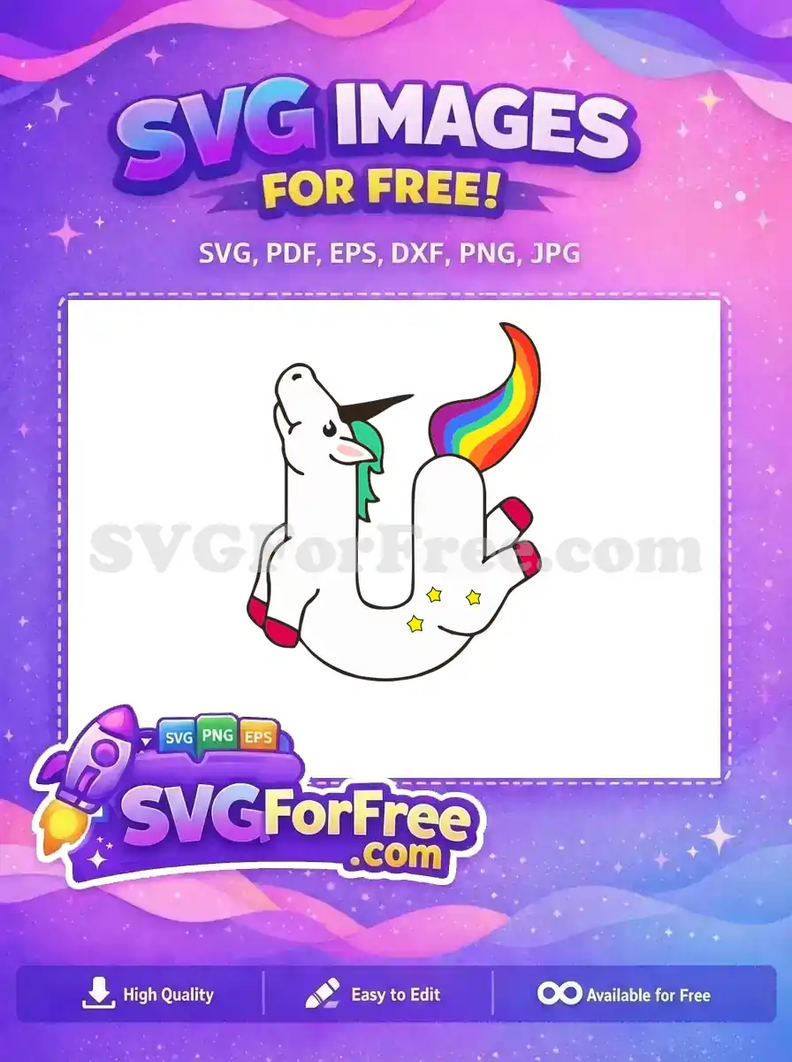 Free Cute Eyes Free Rainbow Tail Unicorn Free SVG