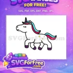 Free Smiling Face Free Rainbow Hair Unicorn Free SVG - Instant Download