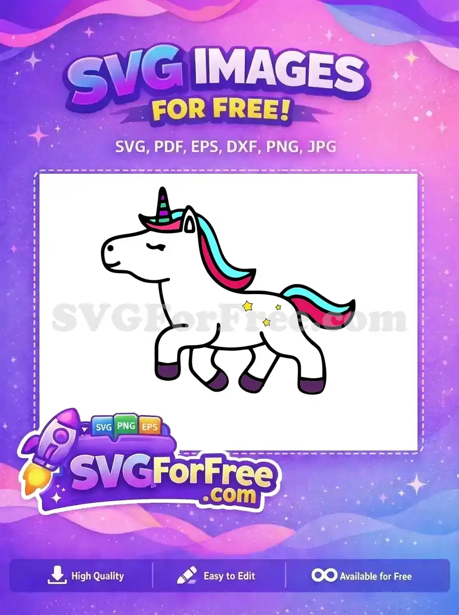 Free Smiling Face Free Rainbow Hair Unicorn Free SVG