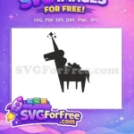 Free Sparkling Horn Free Silhouette Style Unicorn Art Free SVG - Instant Download