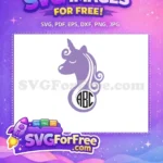 Free Purple Unicorn Eyelash Free Monogram Initial Free SVG - Instant Download