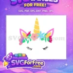 Free Eyelash Unicorn Free Floral Crown Magical Free SVG - Instant Download