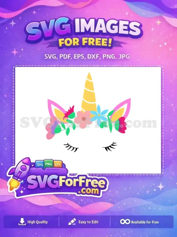 Free Eyelash Unicorn Free Floral Crown Magical Free SVG Free Eyelash Unicorn Free Floral Crown Magical Free SVG