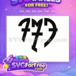 Free Number 777 Black Free Lucky Symbol Free SVG - Instant Download