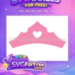 Free Pink Princess Crown Free Heart Detail Birthday Free SVG - Instant Download