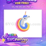 Free Colorful Mane Free Striped Horn Unicorn Free SVG - Instant Download