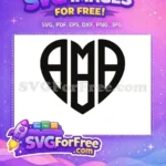 Free Heart Initials Free AMA Initials Initials Free SVG - Instant Download