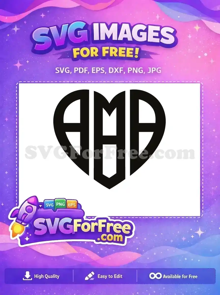 Free Heart Initials Free AMA Initials Initials Free SVG