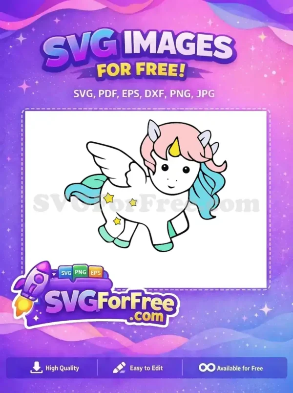 Free Pastel Mane Free Star Accents Magical Free SVG