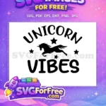 Free Leaping Unicorn Free Stars Unicorn Vibes Free SVG - Instant Download
