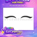 Free Curved Eyebrows Free Expression Simple Eyebrows Free SVG - Instant Download