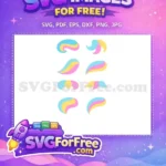 Free Pastel Hair Free Mane Unicorn Free SVG - Instant Download