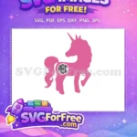 Free Pink Unicorn Monogram Free ABC Initials Design Free SVG - Instant Download