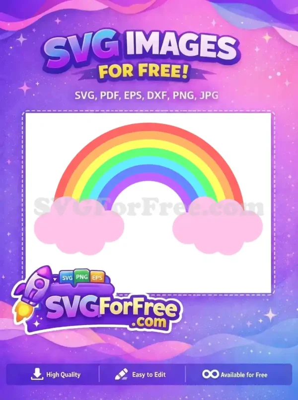 Free Rainbow Colors Free Pink Clouds Unicorn Free SVG