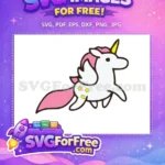 Free Pink Mane Free Yellow Stars Unicorn Free SVG - Instant Download