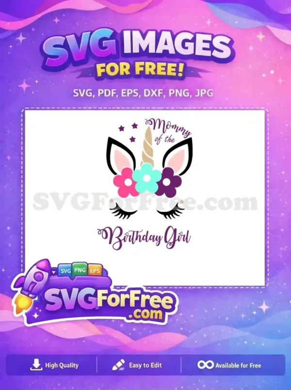 Free Eyelash Flower Free Mommy Birthday Unicorn Free SVG