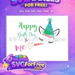 Free Party Hat Free Unicorn Lashes Happy Birthday Free SVG - Instant Download
