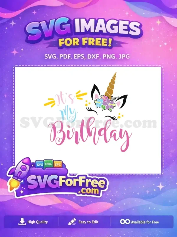 Free Floral Crown Free It's My Birthday Party Free SVG