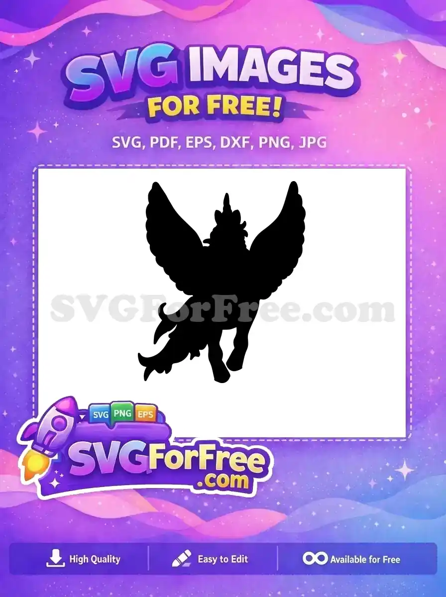 Free Pegasus Wings Free Silhouette Flying Unicorn Free SVG
