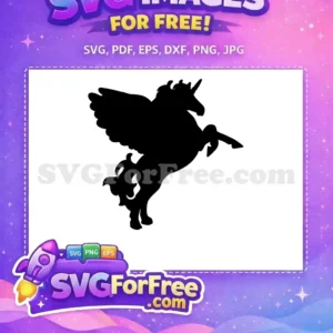 Free Black Silhouette Free Winged Unicorn Pegasus Free SVG
